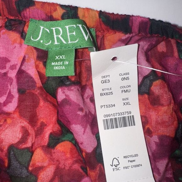 J. Crew Empire-Waist Red Floral 100% Cotton Voile Maxi Dress Open Back Women XXL - Picture 7 of 9